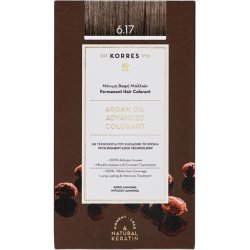 KORRES Argan Oil Colourant Ammonia Free Hair Colour Dark Blonde Beige 6.17 100% Grey Hair Coverage & Vegan