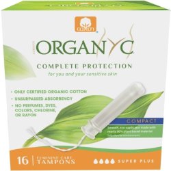 ORGANYC Compact Super Plus Applicator Tampons 16 Count