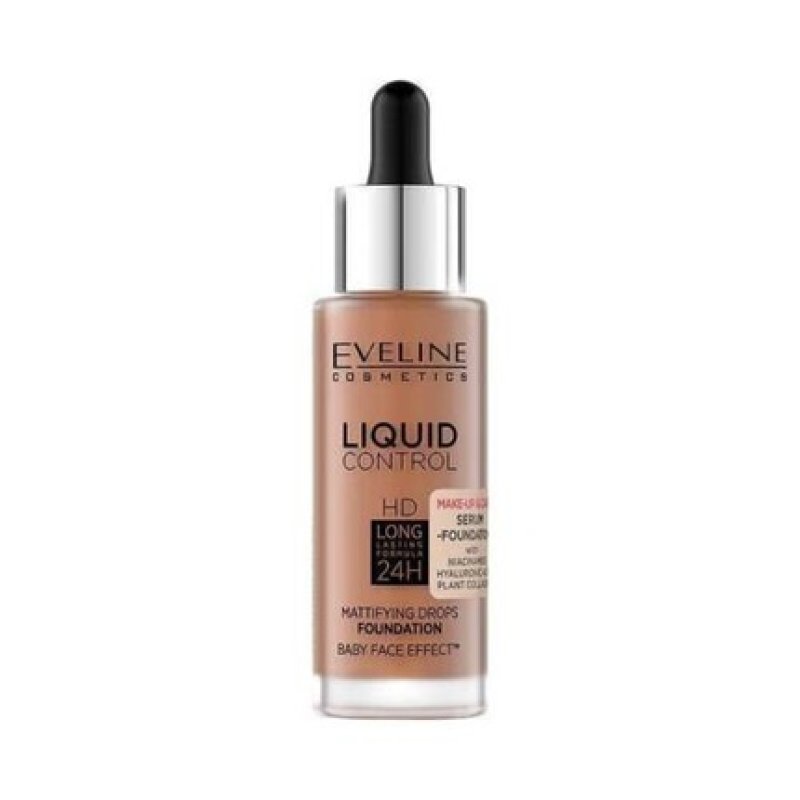 Eveline Liquid Control HD Foundation with Niacinamide Long Lasting 32ml Toffee