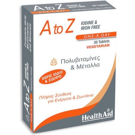 Health Aid A To Z Iodine Iron Free 30 Tablets