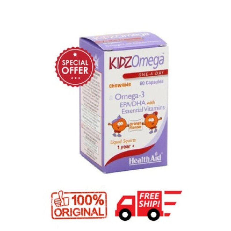 Health Aid KidzOmega 60 Chewable Capsules EPA/DHA Orange 1 Year