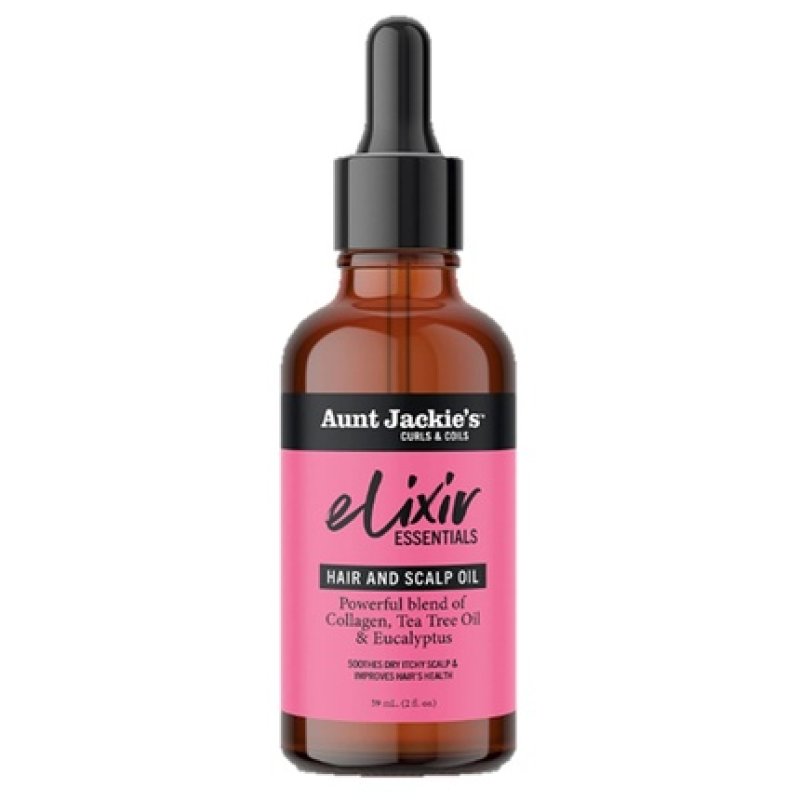 Aunt Jackie's Elixir Essentials Hair & Scalp Oil with Collagen, Tea Tree Oil & Eucalyptus 2 oz