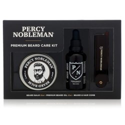 Premium Beard Care Kit by Percy Nobleman Beard Grooming Kit with Beard Balm 65ml Premium Beard Oil 50ml and Folding