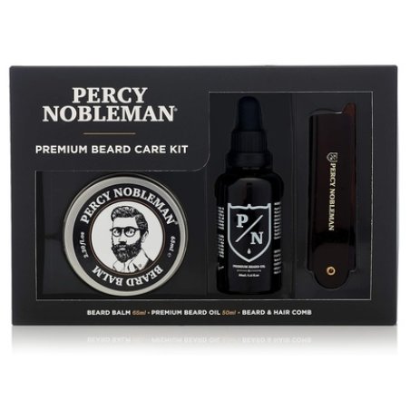 Premium Beard Care Kit by Percy Nobleman Beard Grooming Kit with Beard Balm 65ml Premium Beard Oil 50ml and Folding