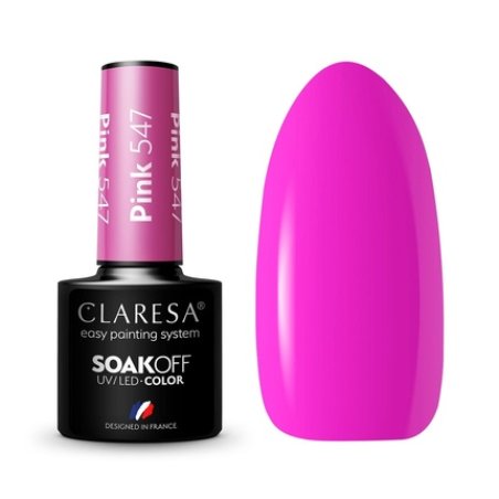 Claresa UV LED Nail Polish Collection Hybrid Manicure Soak Off - 5ml Pink Color No. 547