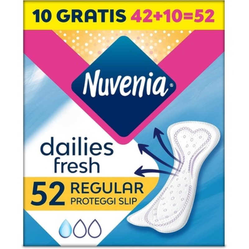 Nuvenia Anatomical Pantyliner CurveFit Always in Place Moves with You 42 10 Pack