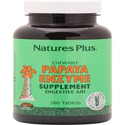 NaturesPlus Papaya Enzyme All Natural Digestive Aid Supplement 360 Chewable Tablets 6mg Papain