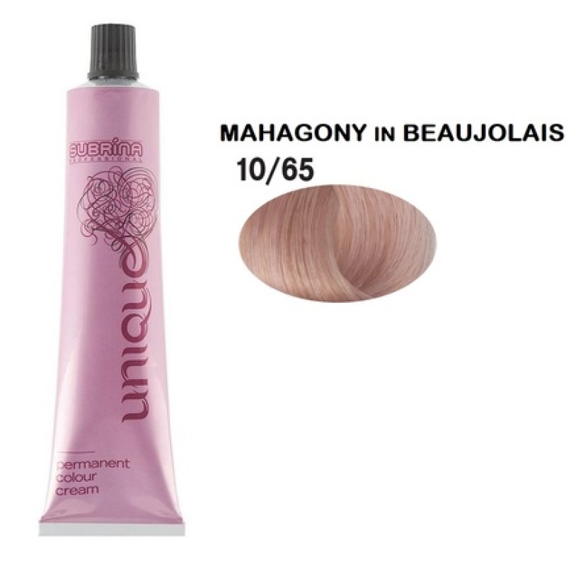 Subrina Professional Unique Permanent Hair Dye 1065 Light Blonde Mahogany - 100 Ml
