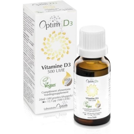 Plant-Based Vitamin D Supplement Vegan Vitamin D3 500 IU per Drop in Coconut Oil Children Adults Optim D3