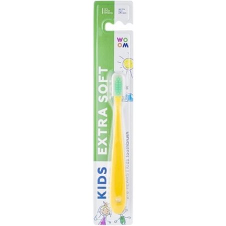 WOOM KIDS Extra Soft Toothbrush for Children 2-6 Years Yellow