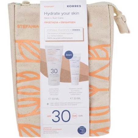 Korres Promo Sunscreen Face Cream Spf 30 With Free Foaming Cream Cleanser And Greek Yoghurt Serum