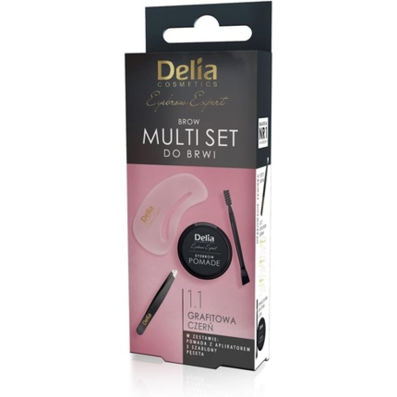 Delia Cosmetics Eyebrow Multiset Black Brow Tweezers Eyebrow Pomade Stencils Eyebrows Shape Guarantees Smudge-Free