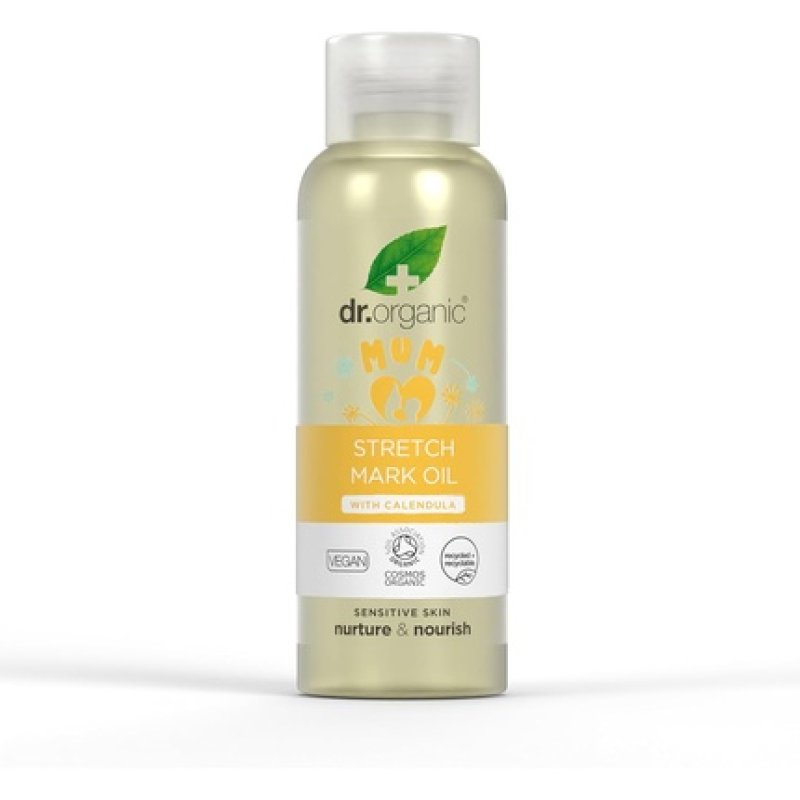 Dr Organic Stretch Mark Oil with Calendula Firm Smooth Pregnancy Natural Vegan Reduce appearance of Stretch Marks Dry