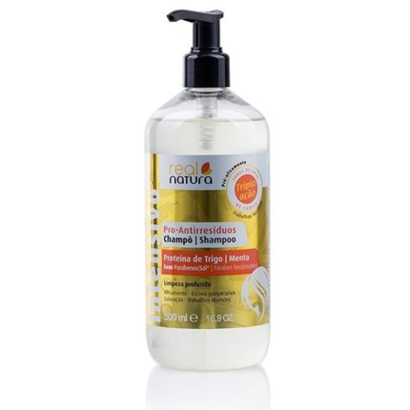 Real Natura Salt-Free Shampoo Pro-Anti-Residue 500ml Thorough and Refreshing Cleansing