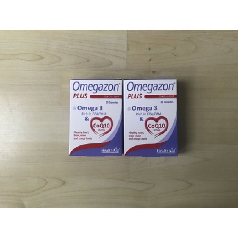 Health Aid Omegazon Plus Omega 3 & Co Q10 30 Capsules