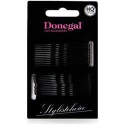 Donegal Hair Clips Black Long 24 Pieces 5cm - Pack of 24