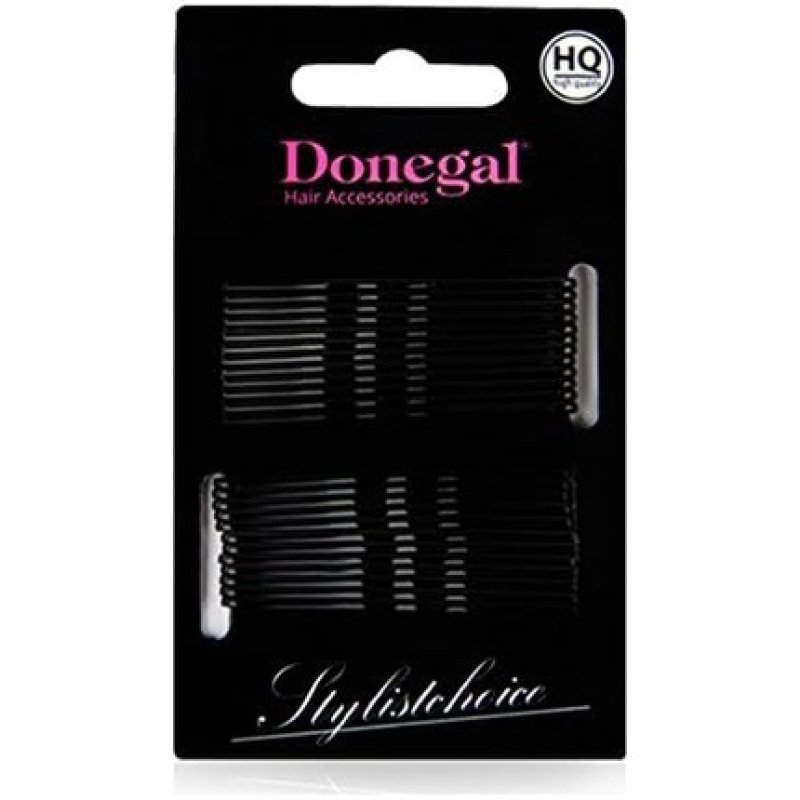 Donegal Hair Clips Black Long 24 Pieces 5cm - Pack of 24