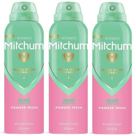 Mitchum Women Triple Odor Defense 48HR Protection Powder Fresh Antiperspirant & Deodorant 200ml