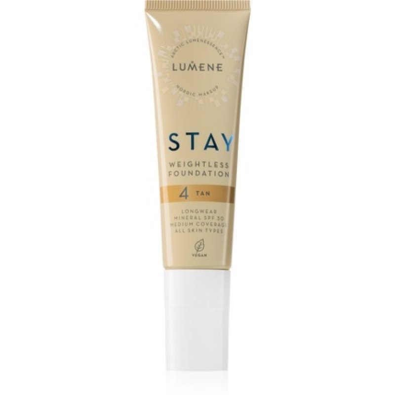 LUMENE Stay Weightless Foundation SPF30 No4 Tan 30ml