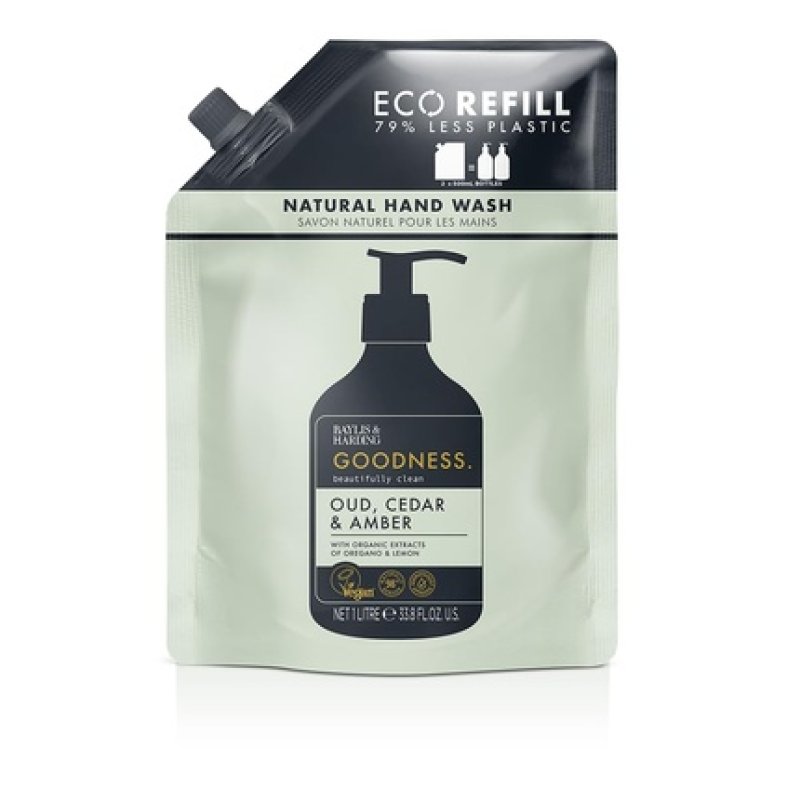 Baylis & Harding Liquid Hand Soap Refills Goodness Aud Cedar & Amber 1 Liter