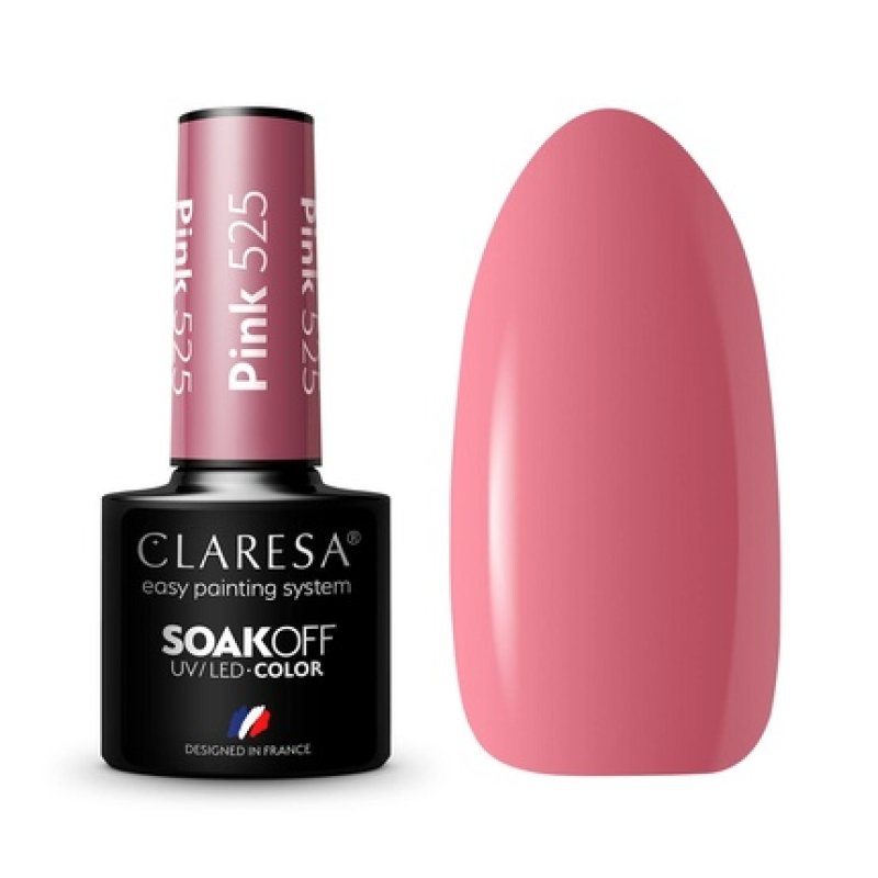 Claresa UV LED Nail Polish Collection Hybrid Manicure Soak Off - 5ml Pink Color No. 525