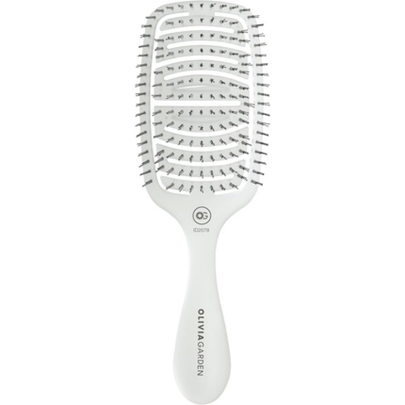 Olivia Garden Essential Care Flex Fine Hair Bristles Ice White Hair Brush Detangler