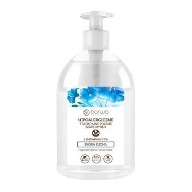 Hypoallergenic Liquid Soap for Dry Skin with Flax Extract