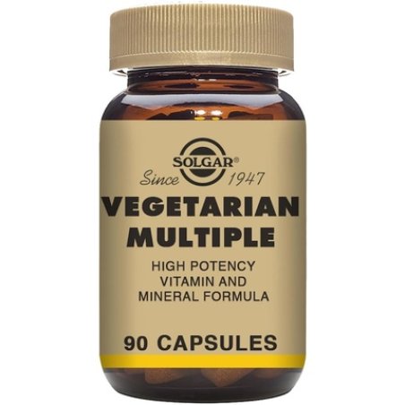 Solgar Vegetarian Multiple Vegetable Capsules Rich in Iron Essential Vitamins and Minerals Contains B12 and B Complex
