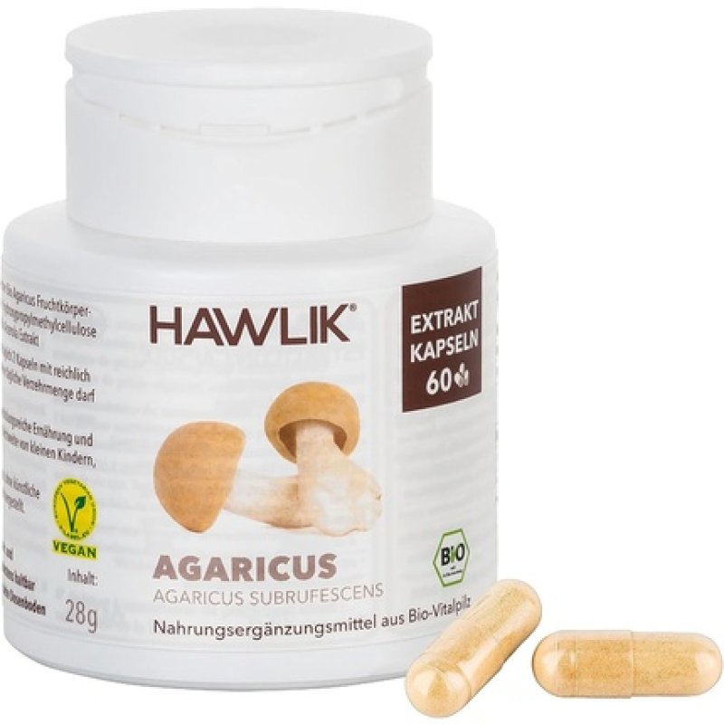 HAWLIK Agaricus Extract Capsules with Vitamin C 60 Capsules