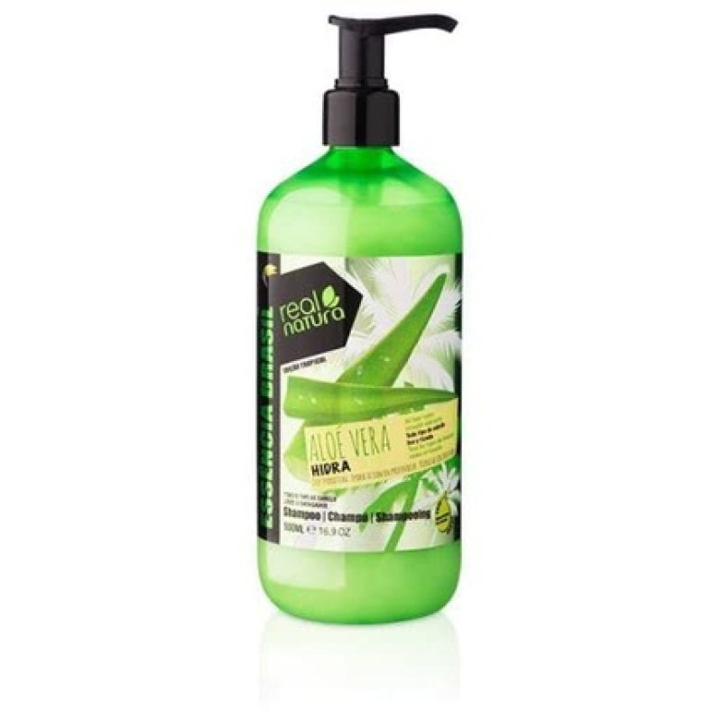 Real Natura Aloe Vera Hydra Shampoo without Salt 500ml Moisturizes and Adds Natural Smoothness to Your Hair
