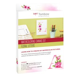 Tombow - Watercoloring Canvas set Floral Letters