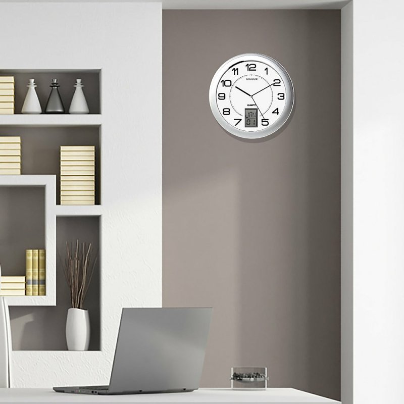 UNiLUX Horloge murale à quartz "INSTINCT", argent
