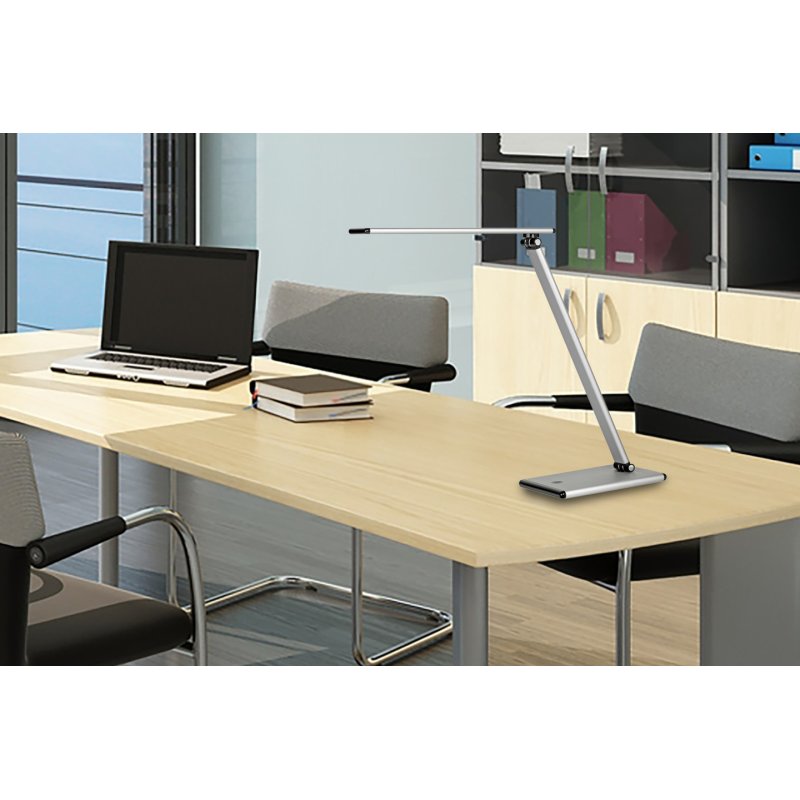 UNiLUX Lampe de bureau à LED TERRA, couleur: gris métallisé