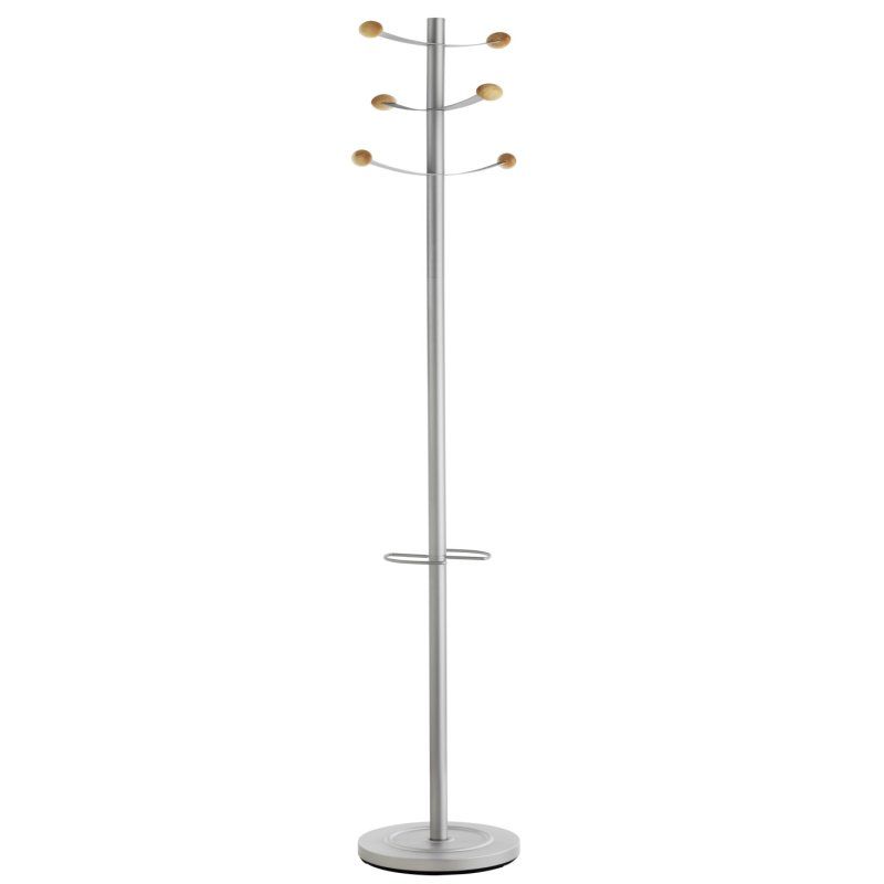 Unilux Bouquet coat rack Floorstanding 6 hook(s) Grey, Wood