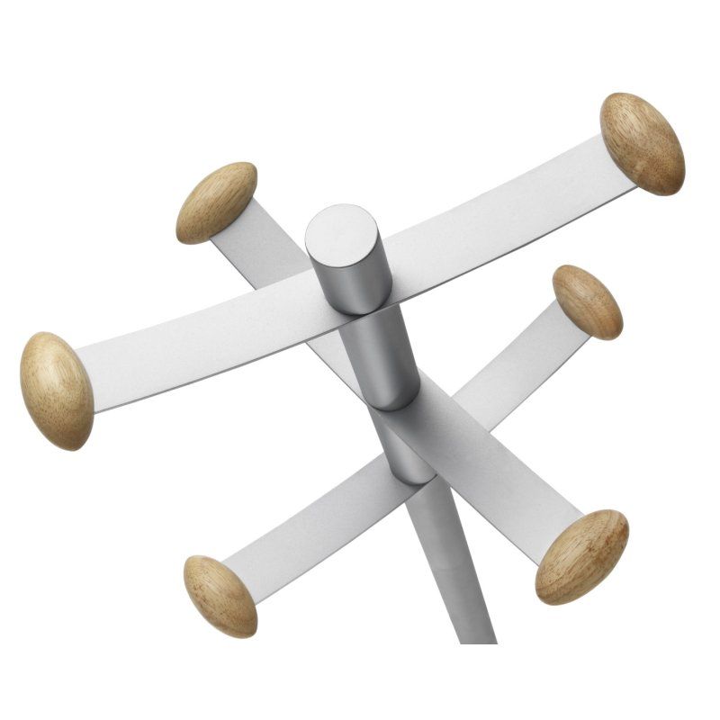 Unilux Bouquet coat rack Floorstanding 6 hook(s) Grey, Wood