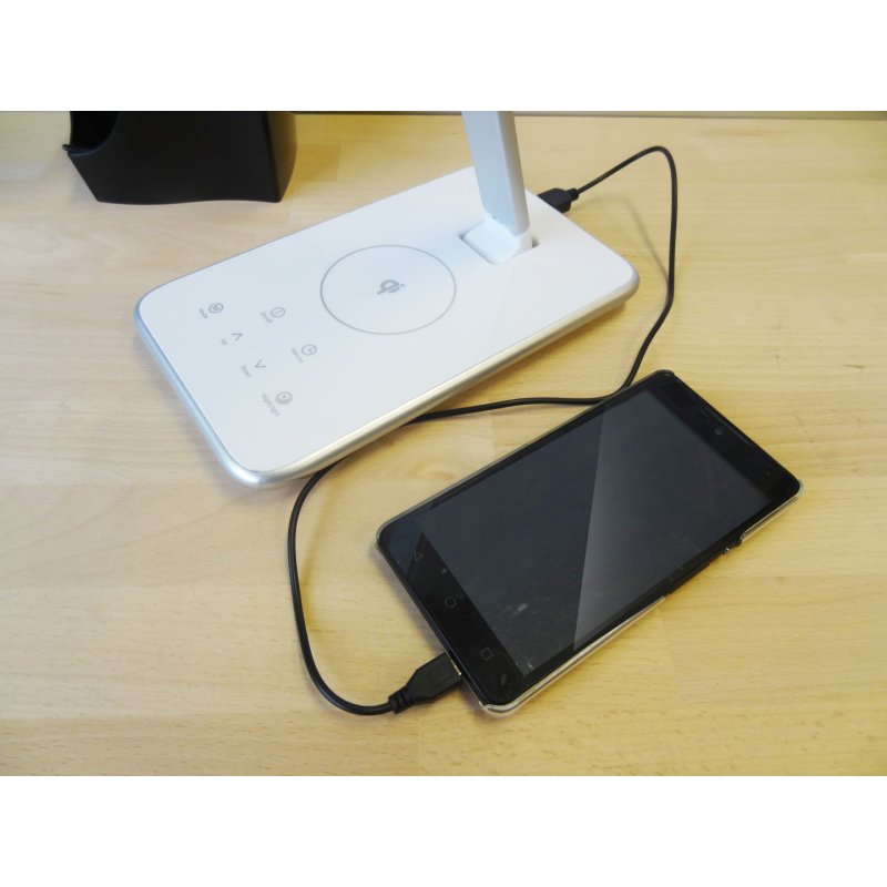 UNiLUX Lampe de bureau à LED JAZZ, blanc / gris métallisé