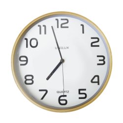 Unilux Baltic Quartz clock Round Wood