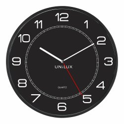 Unilux 400094568 Horloge murale et de table Horloge à quartz Rond Noir