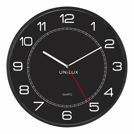 Unilux 400094568 Horloge murale et de table Horloge à quartz Rond Noir