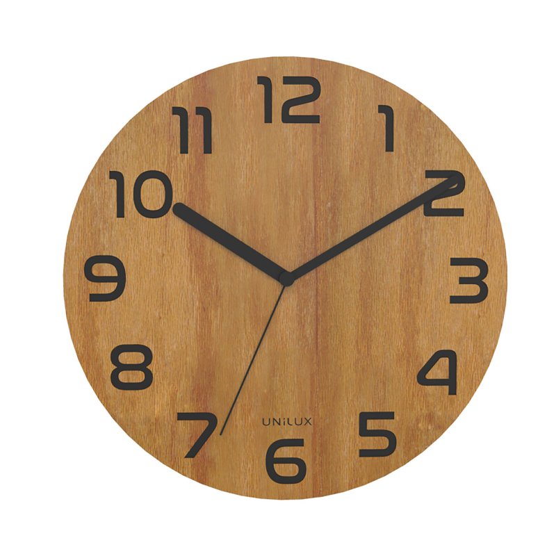 UNiLUX Horloge murale / à quartz PALMA Bamboo, bambou noir