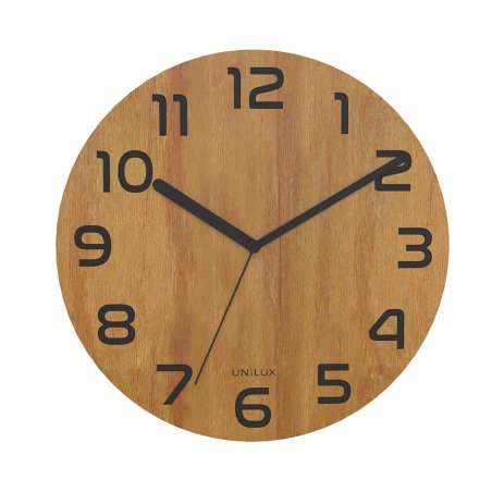 Unilux Palma Horloge à quartz Rond Bambou