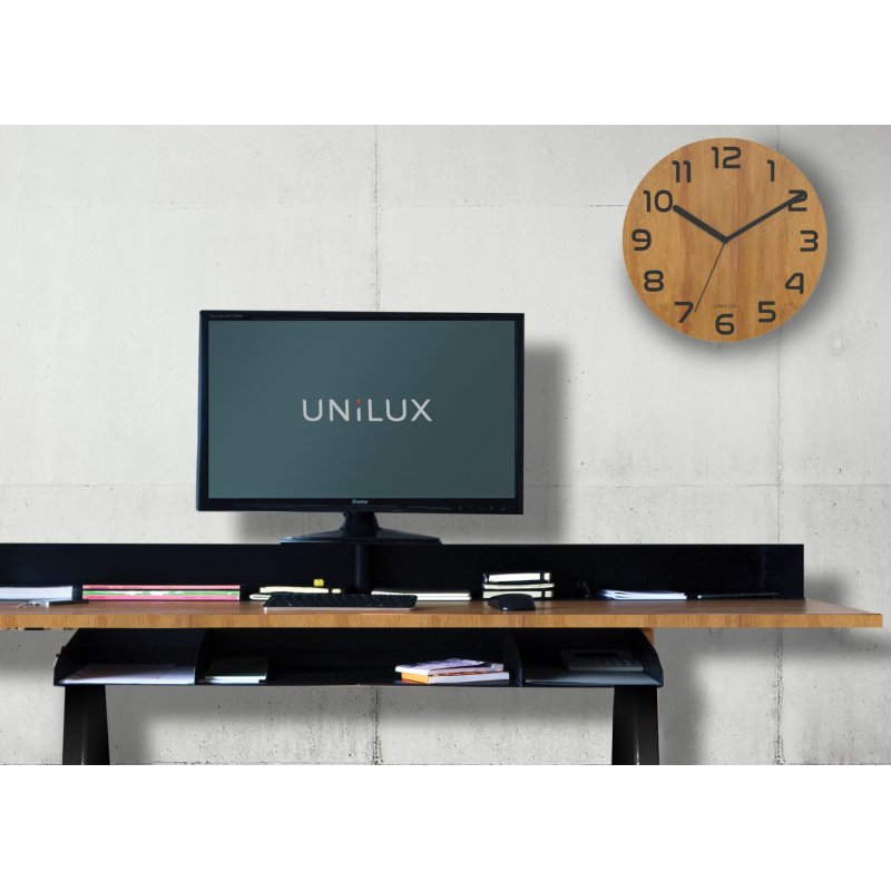 Unilux Palma Horloge à quartz Rond Bambou