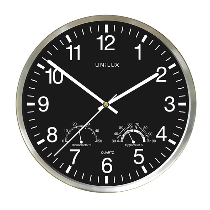 Unilux WETTY Horloge à quartz Rond Gris