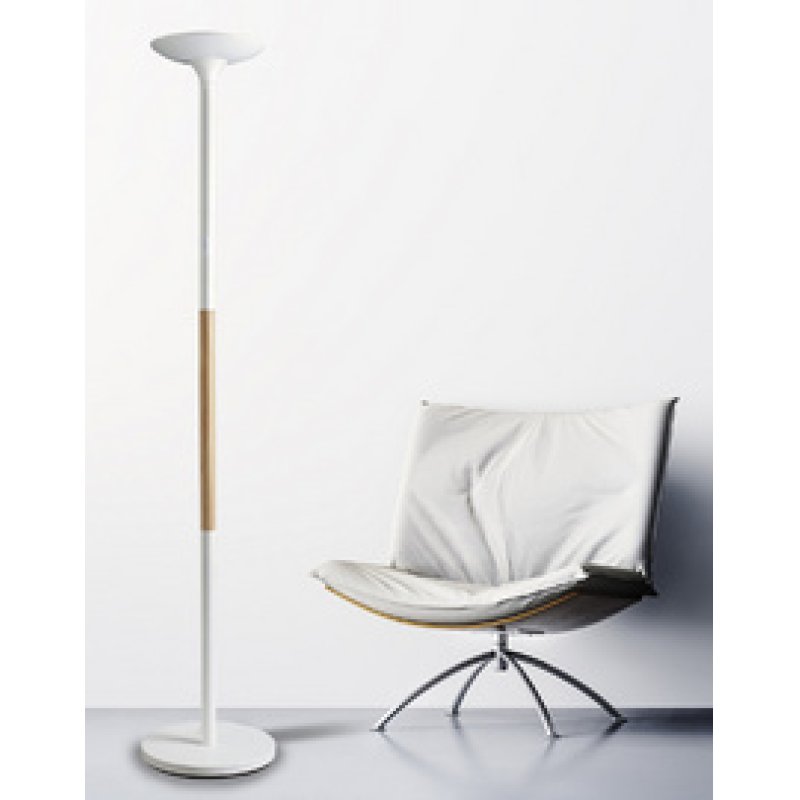 UNiLUX Lampadaire à LED PRYSKA, dimmable, hêtre/noir