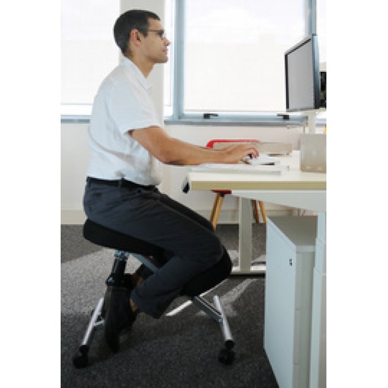 UNiLUX Tabouret ergonomique assis-genoux ERGO LEG, noir