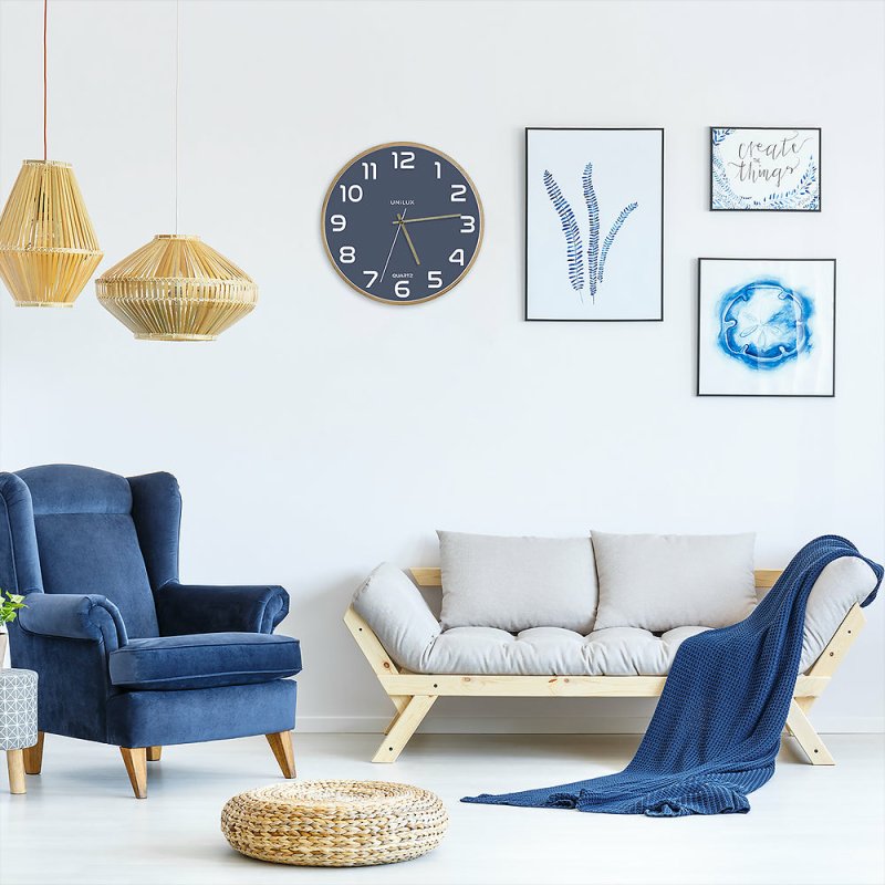 Unilux 400165110 wall/table clock Analog clock Round Beech, Blue