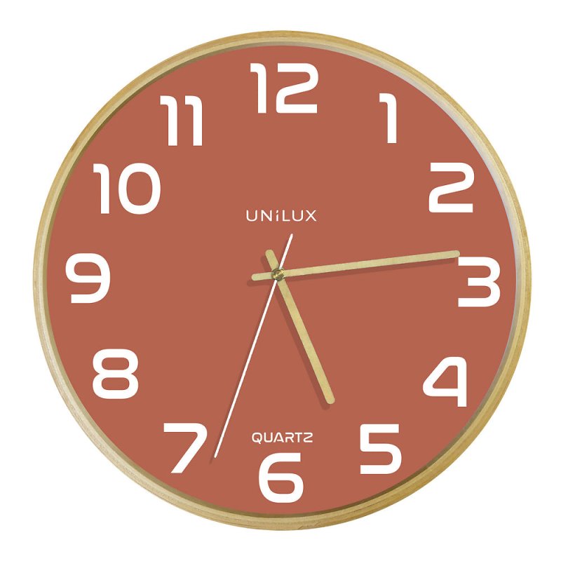 UNiLUX Horloge murale à quartz "BALTIC", rouge brique