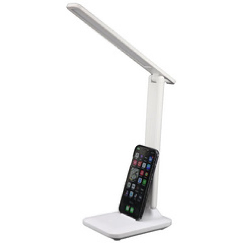 UNiLUX Lampe de bureau à LED et batterie HALO, pied, blanc