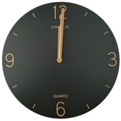 UNiLUX Horloge murale à quartz SAVANA, diamètre 300 mm, noir