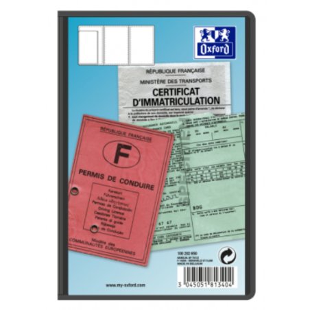 Oxford Etui de protection multipapiers voiture, 3 volets
